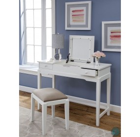 Home Accents White Vanity Table with Mirror