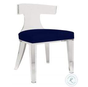 Duke Acrylic And Navy Velvet Klismos Chair