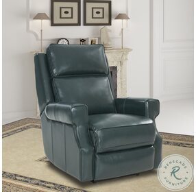 Durham Highland Emerald Leather Power Recliner with Power Headrest And Lumbar