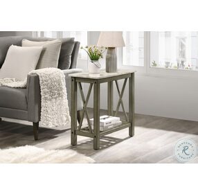 Eden Gray And Marble Top Chairside Table