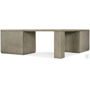 Linville Falls Soft Smoked Gray Corner Desk with Two Lateral File Cabinet