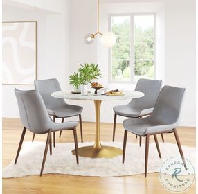 Magnus Gray and Walnut Dining Chair Set of 2