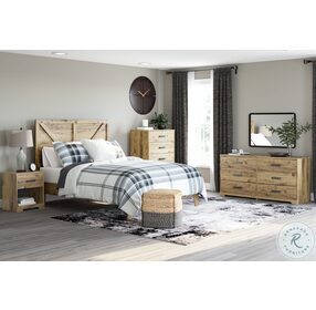 Larstin Brown Crossbuck Queen Platform Bed
