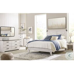 Shawburn White and Dark Charcoal Gray Queen Platform Bed