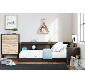 Piperton Brown Twin Bookcase Storage Bed