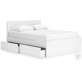 Onita White Queen Panel Bed with 2 Side Storage
