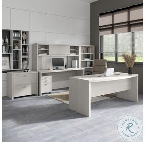 Echo Gray Sand 72" Bow Front Desk