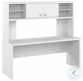 Echo Pure White 72" Home Office Set with Hutch