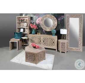 Crossings Eden Brass Iron And White Marble Accent Table