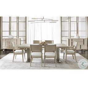 Solaria Dune And Shiny Nickel Dining Table