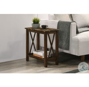 Eden Brown And Gray Marble Top Chairside Table