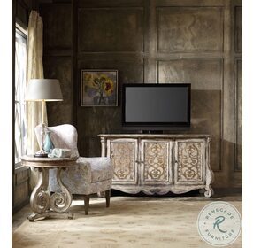 Chatelet Caramel Froth And Paris Vintage Scroll Accent Table