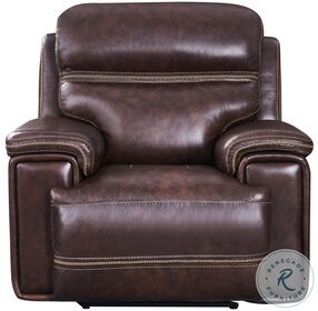 Frontier Brown Power Recliner with Power Headrest And Footrest