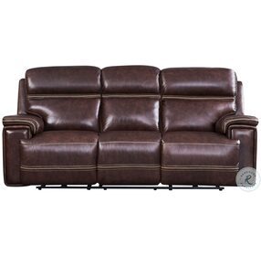 Frontier Brown Power Reclining Sofa with Power Headrest And Footrest