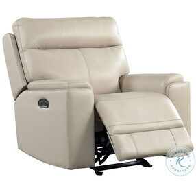 Bryant Taupe Leather Power Glider Recliner