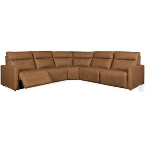 Ascendia Saddle 5 Piece Sectional with Power Headrest And Footrest
