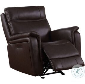 Tiller Tobacco Brown Power Glider Recliner with Power Headrest And Footrest