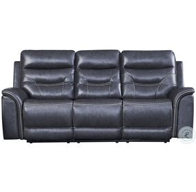 Bullard Grey Power Reclining Sofa with Power Headrest And Footrest