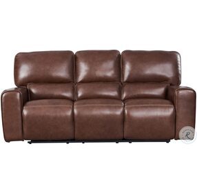 Broadway Brown Power Reclining Sofa with Power Headrest And Footrest
