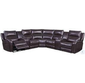 Winspire Brown 7 Piece Sectional with Power Headrest And Footrest