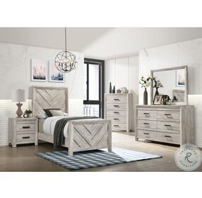 Keely White Twin Panel Bed