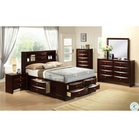 Madison Mahogany Queen Bookcase Storage Bed