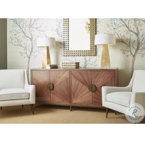 Emory Walnut And Painted Bronze Legs Radial Cabinet