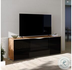 Enrico Walnut And Black TV Stand