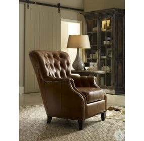 Hamrick Brown Leather Club Chair
