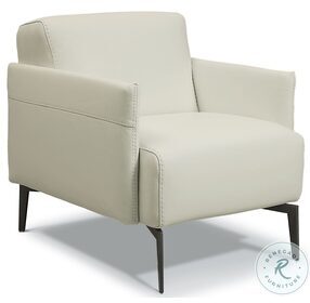 Eros Light Gray Leather Accent Chair