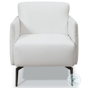 Eros White Leather Accent Chair