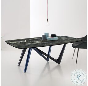 Esse Gray Blue And Brazilian Green Ceramic Top Dining Table