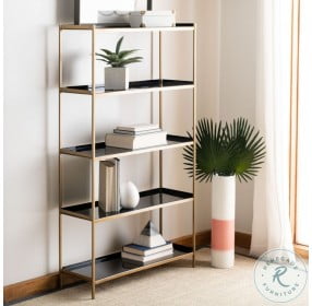 Justine Black And Brass 5 Tier Etagere