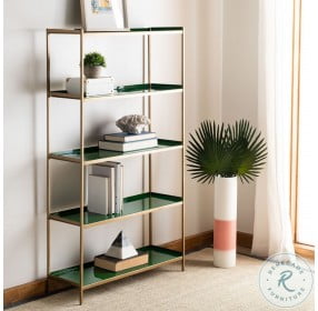 Justine Green And Brass 5 Tier Etagere