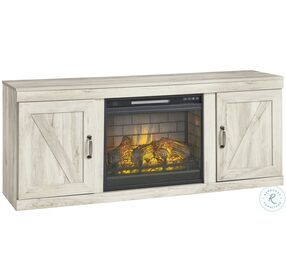 Bellaby Whitewash Entertainment Center with Infrared Fireplace Insert