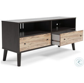 Piperton Dark Charcoal And Natural 52" TV Stand