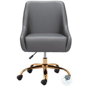 Madelaine Gray And Gold Swivel Office Chair