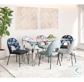 Torrey Multicolor Print And Gray Adjustable Dining Chair Set Of 2