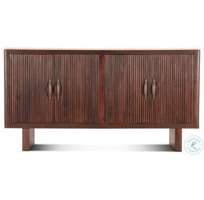 Positano White Marble And Rich Walnut 68" Sideboard