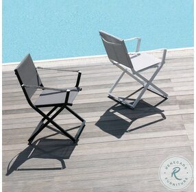 Fellini Black Foldable Outdoor Arm Chair