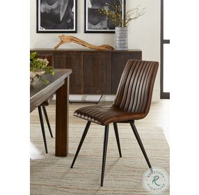 Brisbane Hand Washed Chestnut Channel Dining Chair Set Of 2