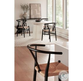 Ventana Natural Counter Height Stool with Black Frame