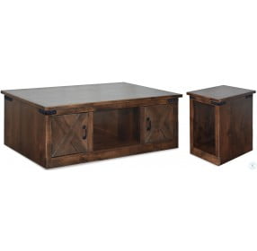 Farmhouse Aged Whiskey Chairside Table