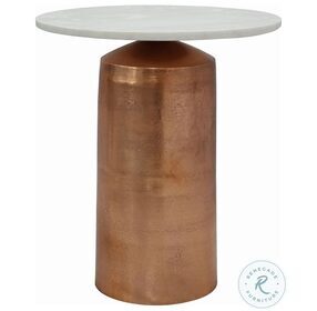 Jackie White And Copper Large Accent Table