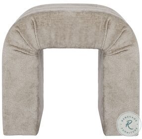 Finch Taupe Textured Chenille Horizontal Channeled Stool