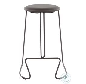 Finn Grey Steel And Grey Faux Leather Counter Height Stool Set Of 2