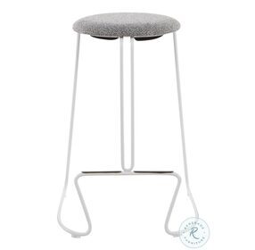 Finn White Steel And Charcoall Fabric Counter Height Stool Set Of 2