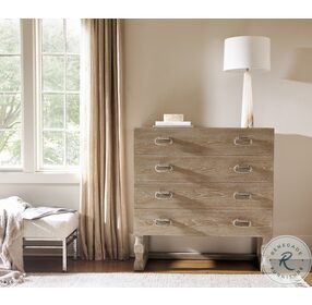 Aventura Marcona And Frosted Nickel Tall 4 Drawer Chest