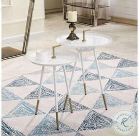Flare White End Table