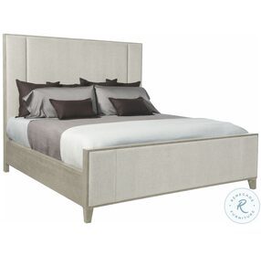 Linea Cerused Greige Upholstered Panel Bedroom Set